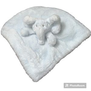 SL Home Fashions Blue  Elephant Baby  Security Blanket Lovey Faux Soft Fur